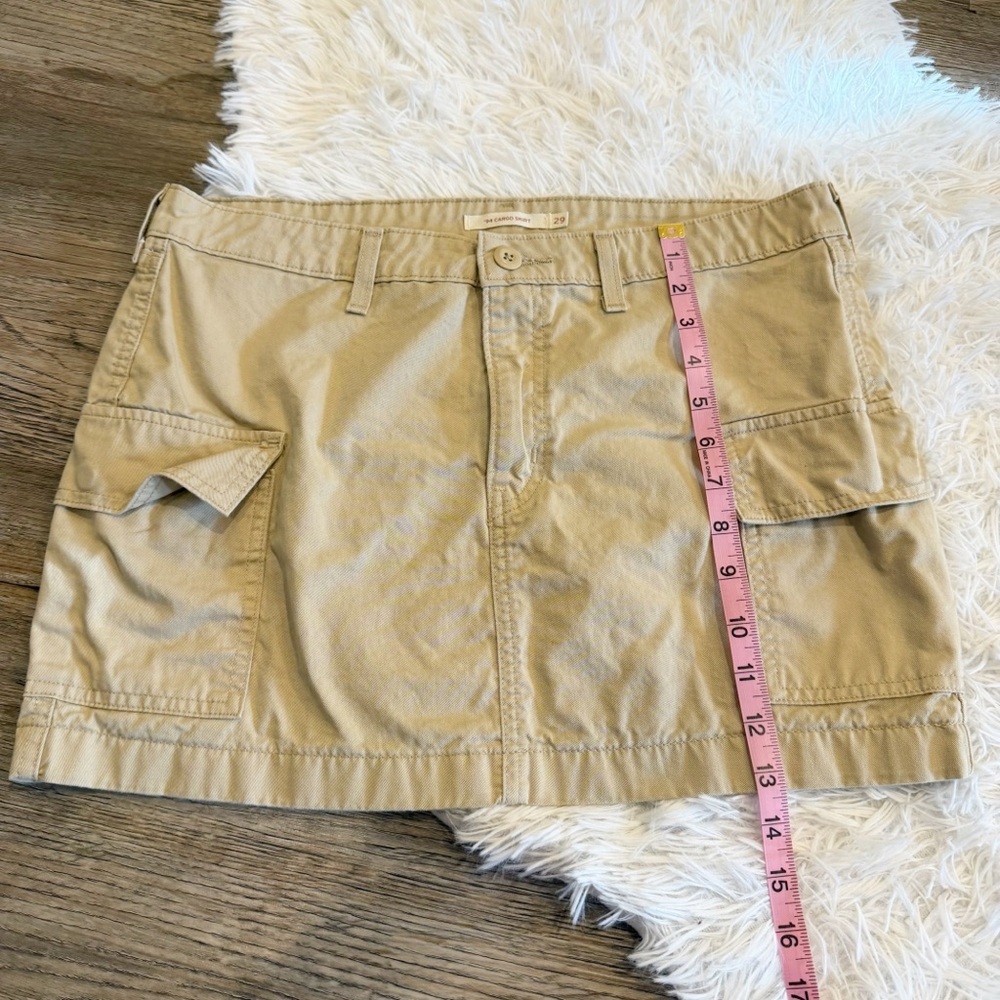 Levis 94 Cargo Mini Skirt 29 Khaki Y2K Streetwear Normcore Gorpcore Indie Street - Picture 5 of 7